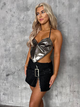 Load image into Gallery viewer, CYBER gunmetal pvc crop