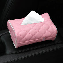 Load image into Gallery viewer, Car Tissue Box Car Hanging Tissue Box Car Supplies Creative Tissue Box Leather Tissue Bag