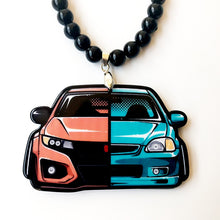 Load image into Gallery viewer, Yellow Japanese Texi Racing Car Model Trunk Badge Double Sides Printed Pendant Rearview Mirror JDM Ornament Fashion Accessory