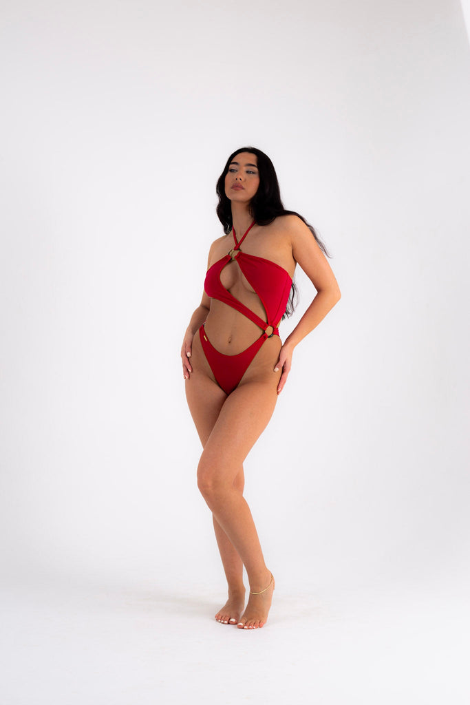 Ibiza swimsuit - deep red