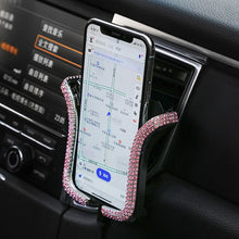 Load image into Gallery viewer, Universal Car Phone Holder with Bing Crystal Rhinestone Car Air Vent Mount Clip Cell Phone Holder for iPhone Samsung Car Holder