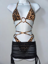 Load image into Gallery viewer, Leopard/black checkered foil three piece set