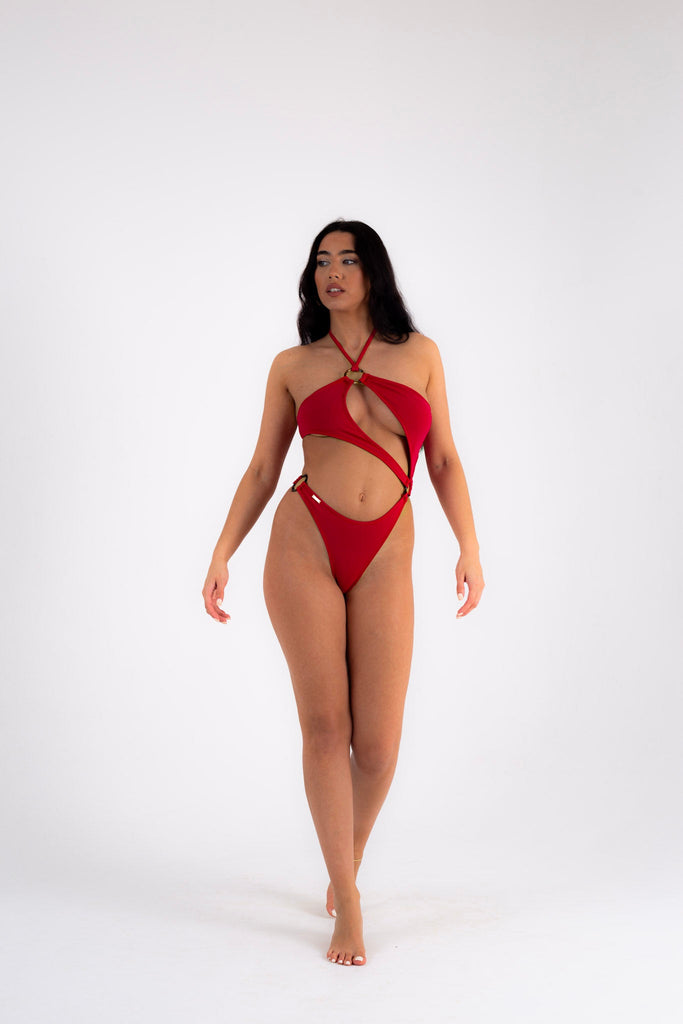 Ibiza swimsuit - deep red