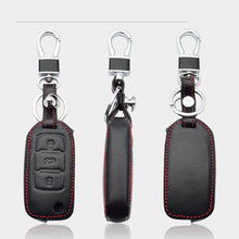 Load image into Gallery viewer, Leather Car Key Case For VW Volkswagen Polo Golf Passat Beetle Caddy T5 Up Eos Tiguan Skoda A5 SEAT Leon Altea Flip Remote Cover