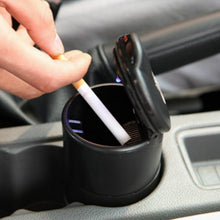 Load image into Gallery viewer, Portable Car Auto Ashtray Blue LED Light Smokeless Ashtray Cigarette Holder Anti-slip Rubber Botton