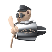 Load image into Gallery viewer, Hako Bear Airplane Car Aromatherapy Cartoon Cute Creative Little Black Bear Pilot Car Air Outlet Perfume