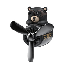 Load image into Gallery viewer, Hako Bear Airplane Car Aromatherapy Cartoon Cute Creative Little Black Bear Pilot Car Air Outlet Perfume