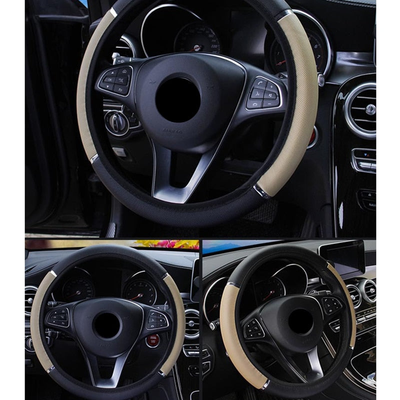 38CM Car Steering Wheel Cover Auto Steering Wheel Braid On The Steering Wheel Cover Case Funda Volante Universal Car Accessories