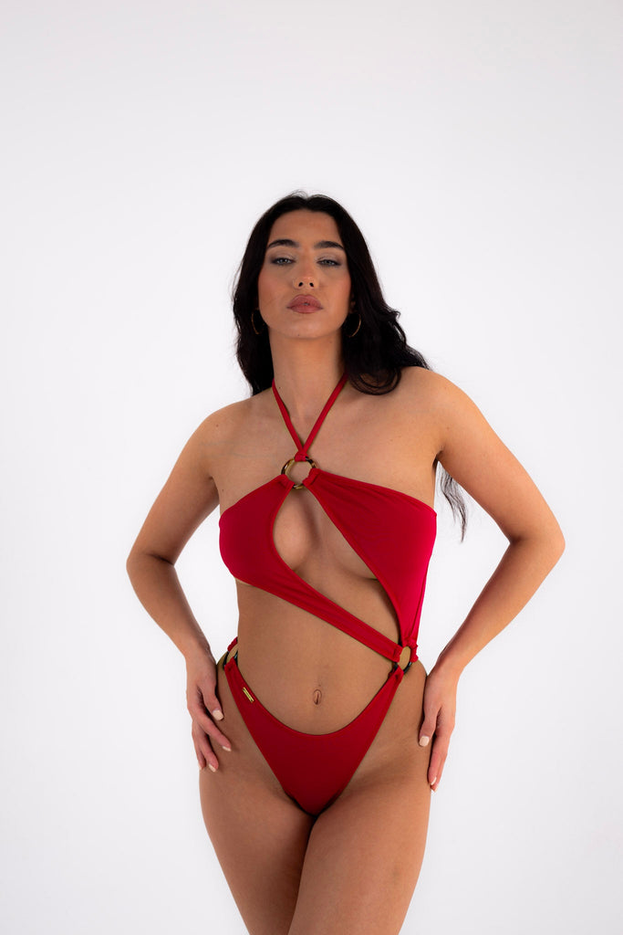 Ibiza swimsuit - deep red