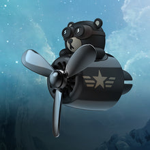 Load image into Gallery viewer, Hako Bear Airplane Car Aromatherapy Cartoon Cute Creative Little Black Bear Pilot Car Air Outlet Perfume