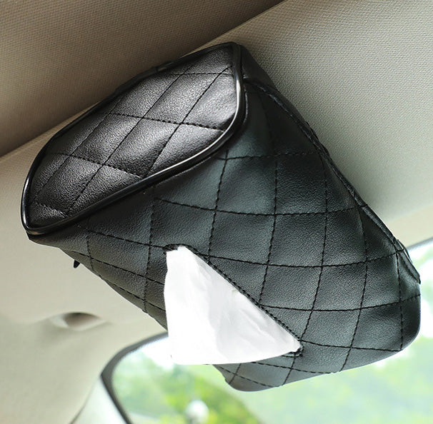 Car Tissue Box Car Hanging Tissue Box Car Supplies Creative Tissue Box Leather Tissue Bag