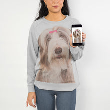 Load image into Gallery viewer, Dog Face Ladies Sweatshirt Grey