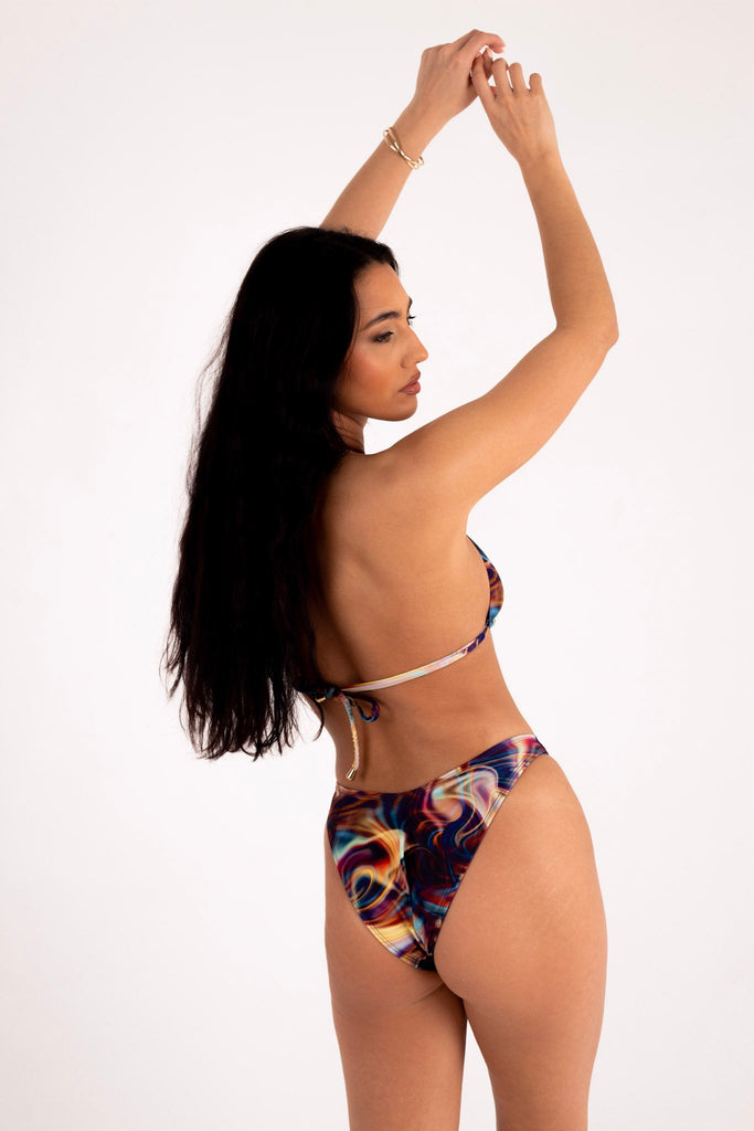 High leg bottoms (thong or brazilian back option) - twilight print