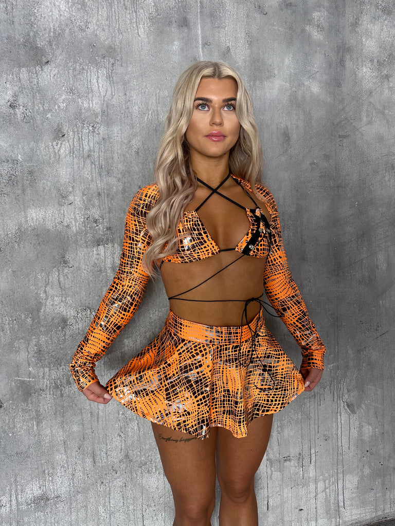 CYBER orange bolero sleeves