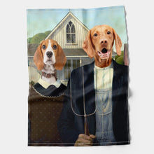 Load image into Gallery viewer, Dog Gothic Couple Tea Towel