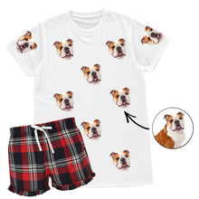 Load image into Gallery viewer, Women&#39;s Dog Pyjamas - Red Tartan Shorts Set