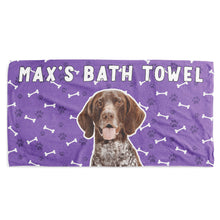 Load image into Gallery viewer, Your Dog Name Purple Towel