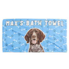 Load image into Gallery viewer, Light Blue Dog Name Towel