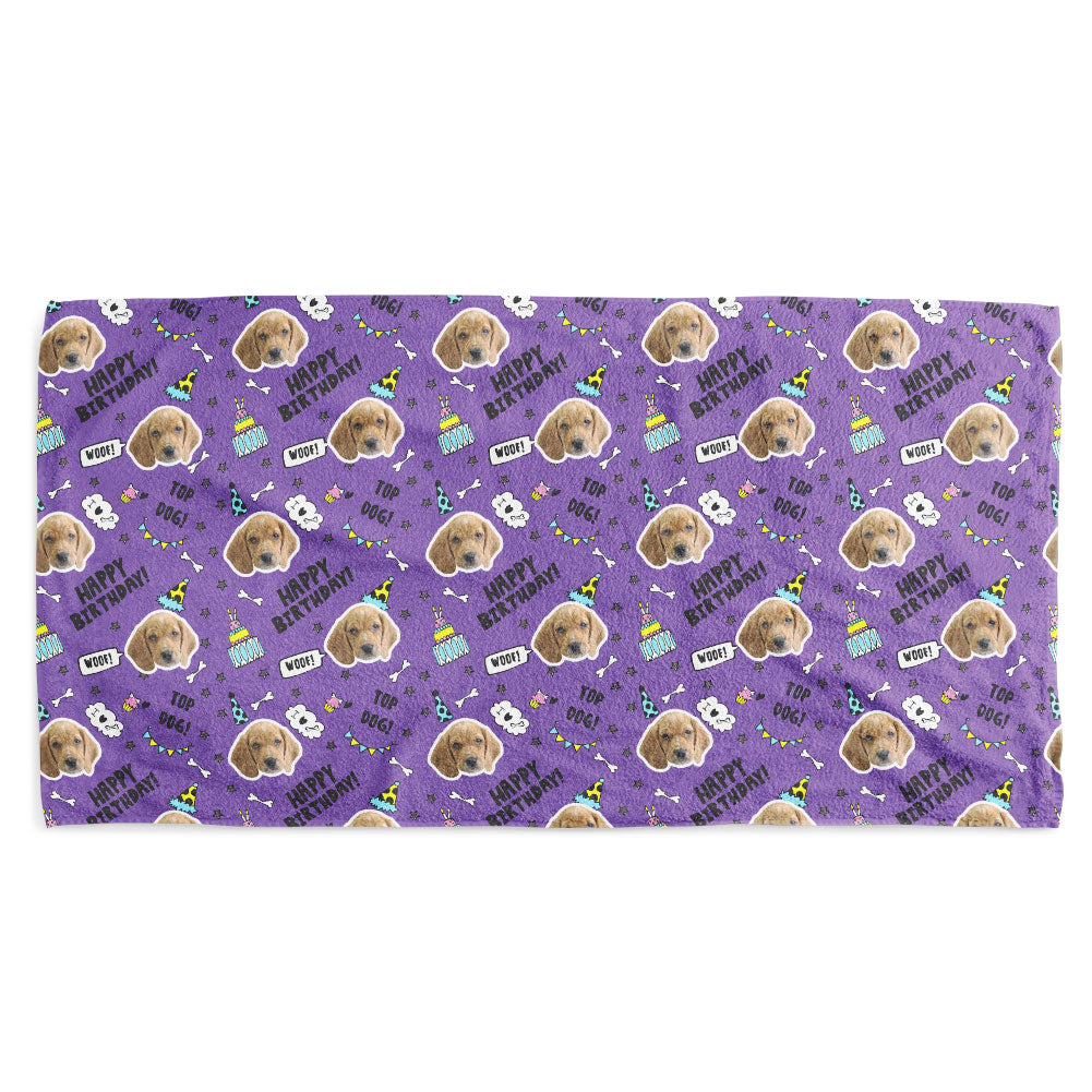 Dog Face Birthday Towel