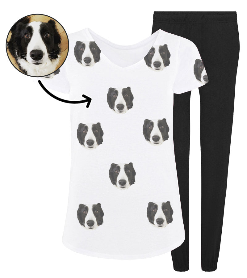 Women's Dog Pyjamas - Black Trouser Set