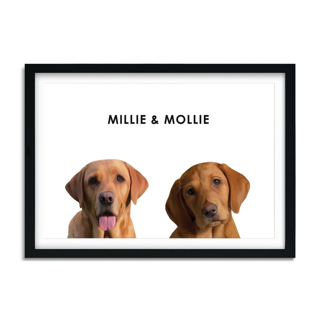 Custom 2 or 3 Dogs Portrait