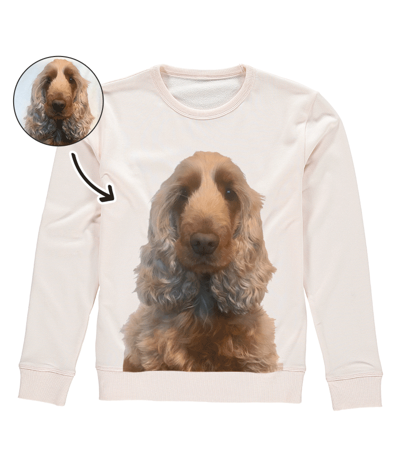 Dog Face Ladies Sweatshirt Pink