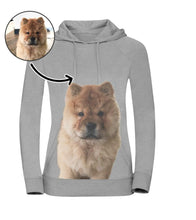 Load image into Gallery viewer, Dog Face Ladies Hoodie