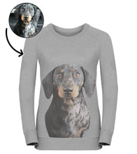 Load image into Gallery viewer, Dog Face Ladies Sweatshirt Grey