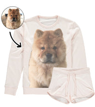 Load image into Gallery viewer, Dog Face Ladies Pink Loungewear Set