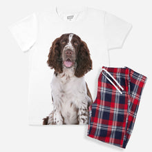 Load image into Gallery viewer, Women&#39;s Dog Face Pyjamas - Red Tartan Trouser Set