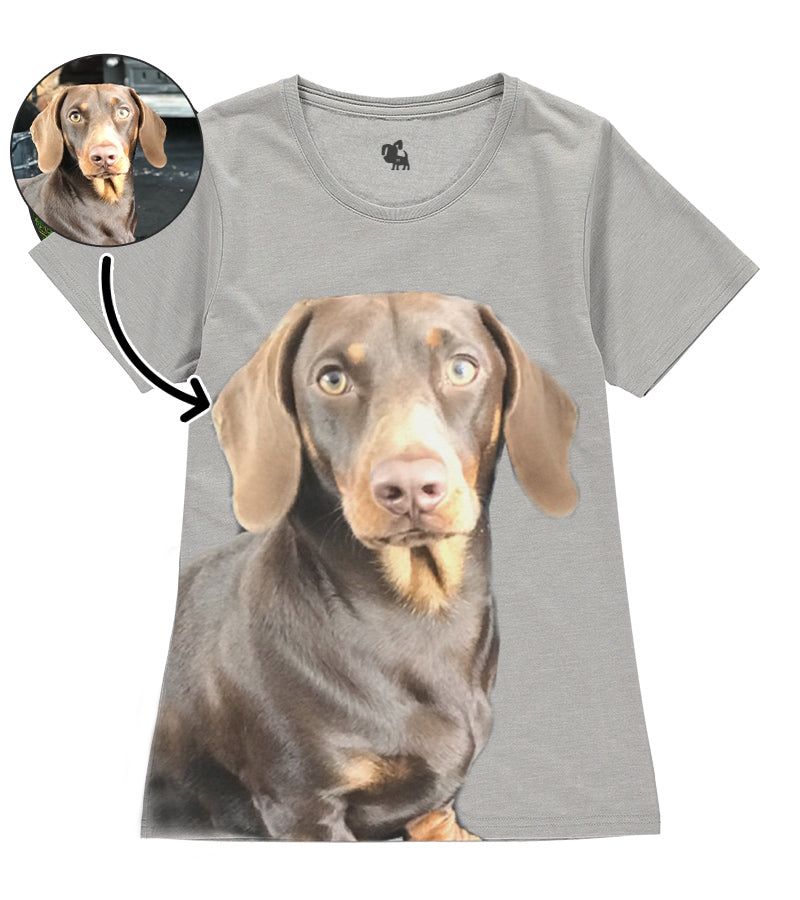 Dog Face Ladies Grey T-Shirt