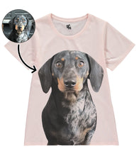 Load image into Gallery viewer, Dog Face Ladies Pink T-Shirt